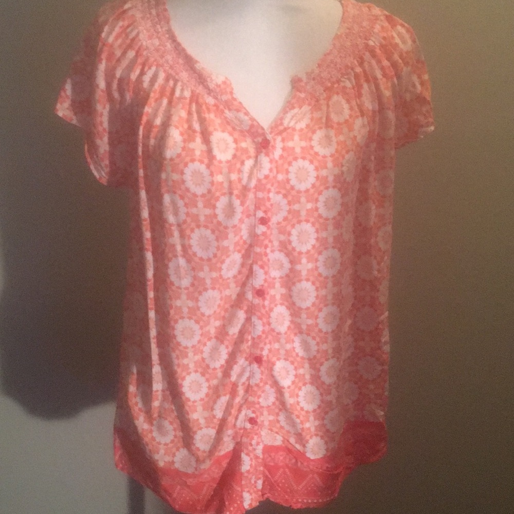 XL( 16-18) Faded Glory Peach Blouse